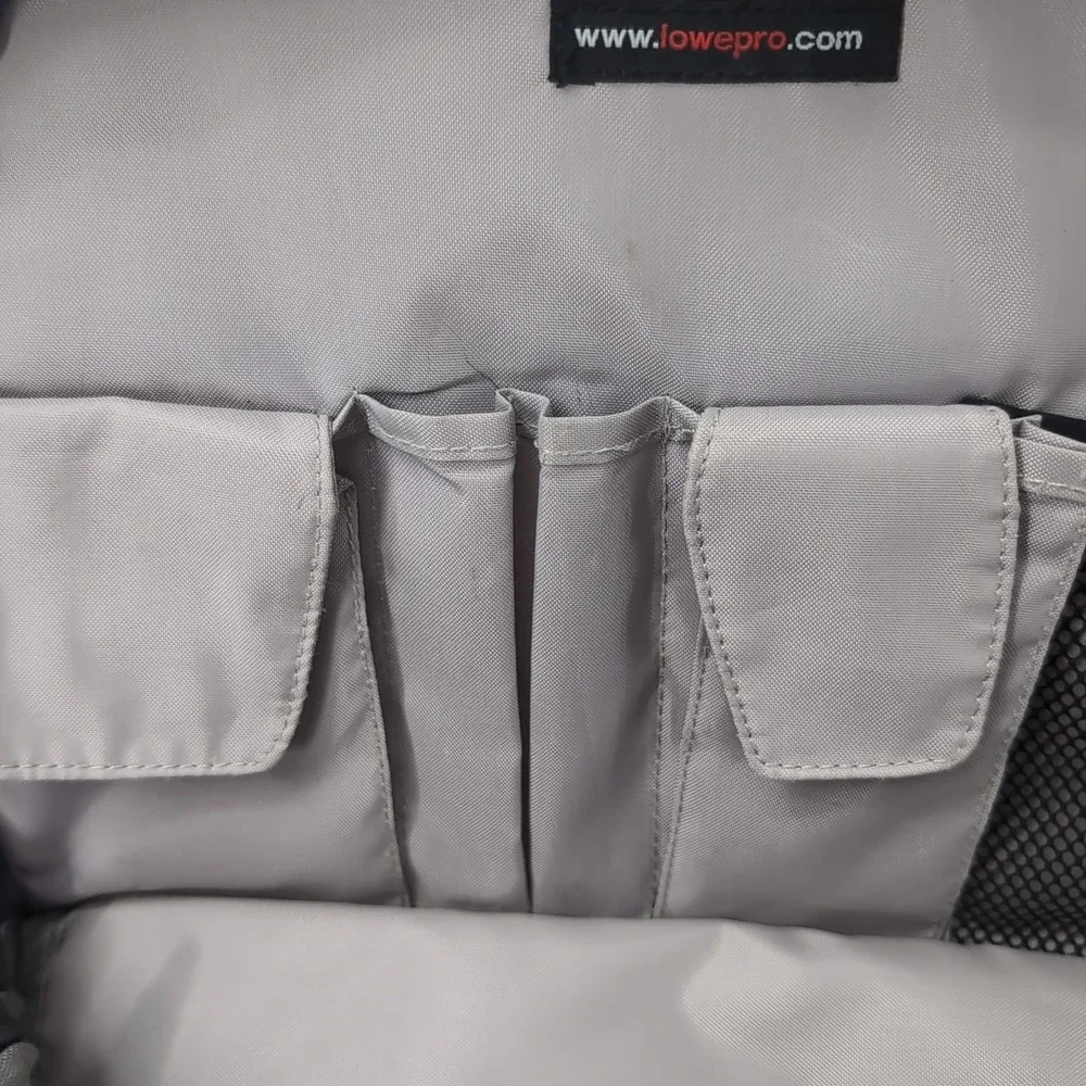 Lowepro Camera Backpack Black Blue Padded Photography Gear Bag Multi-Pocket
